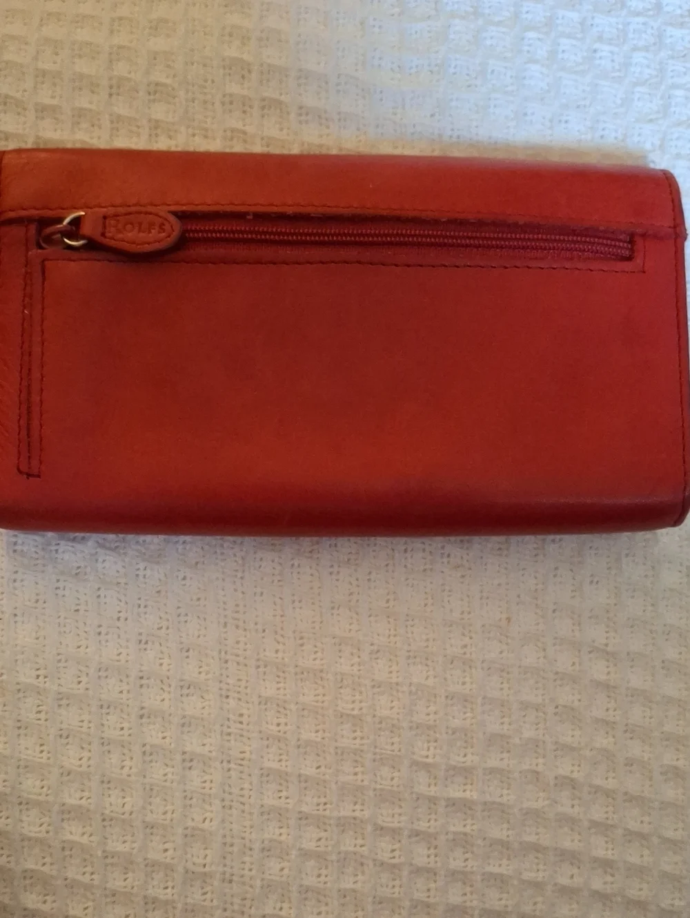 Rolfs Red Leather Flap Wallet Genuine Leather
